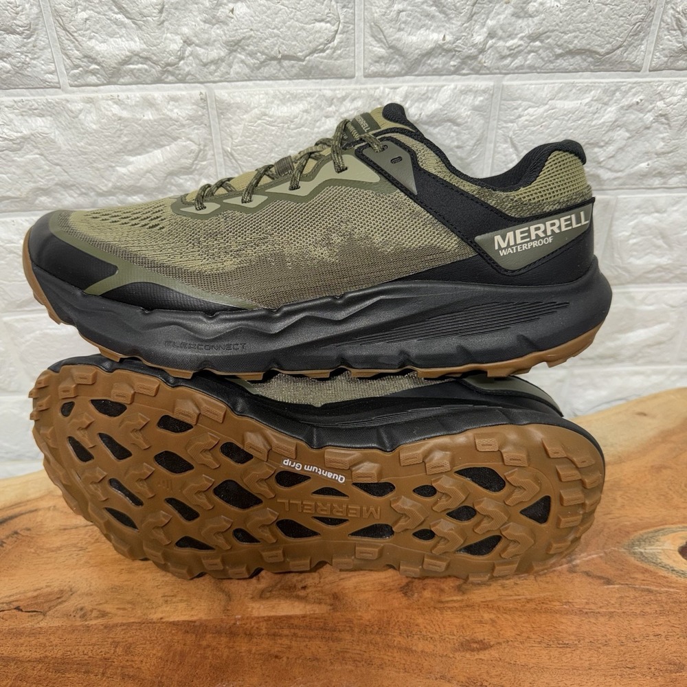 Merrell Waterproof Trail Hiking Shoes Olive Black Men's 12W J068397W NIB - Picture 6 of 8